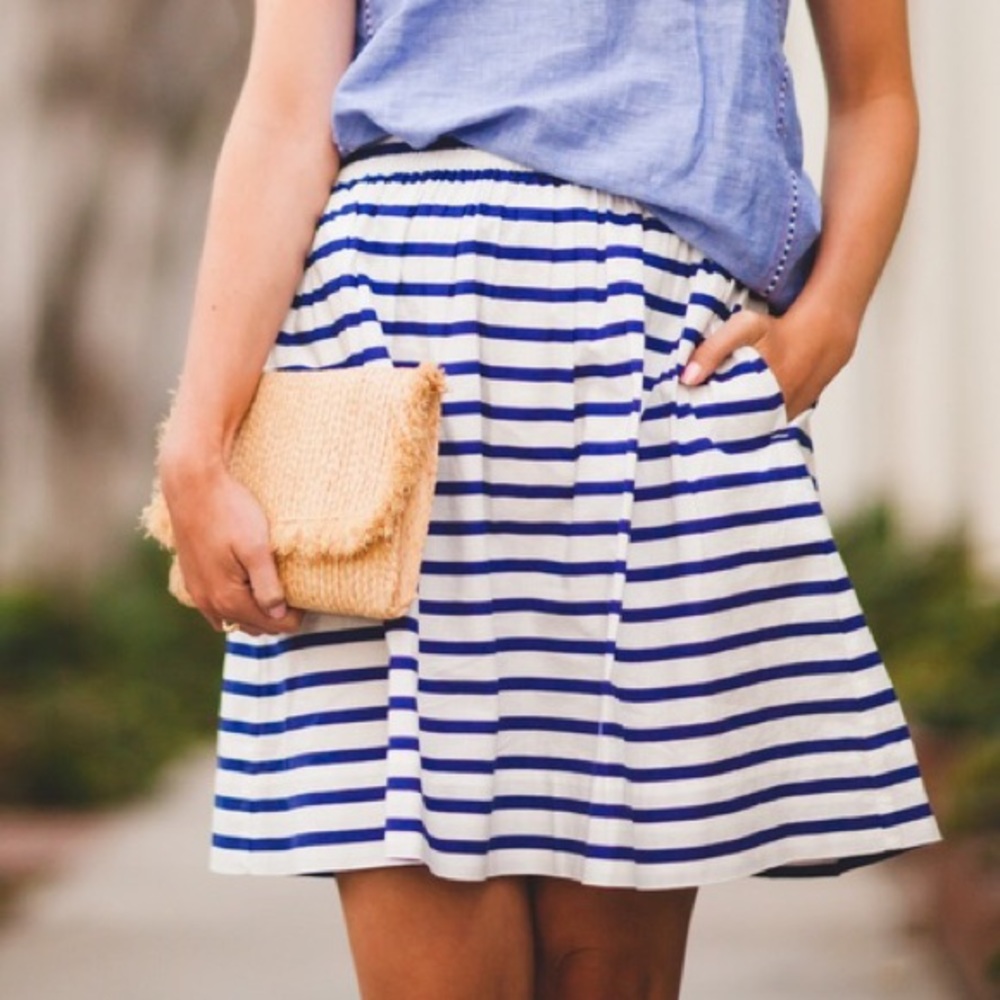 J. Crew Nautical Strip Skirt